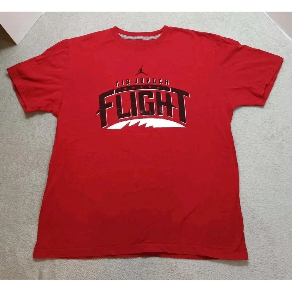Air Jordan Flight Mens Sz Large Red Short Sleeve Shirt Jumpman Retro Nike